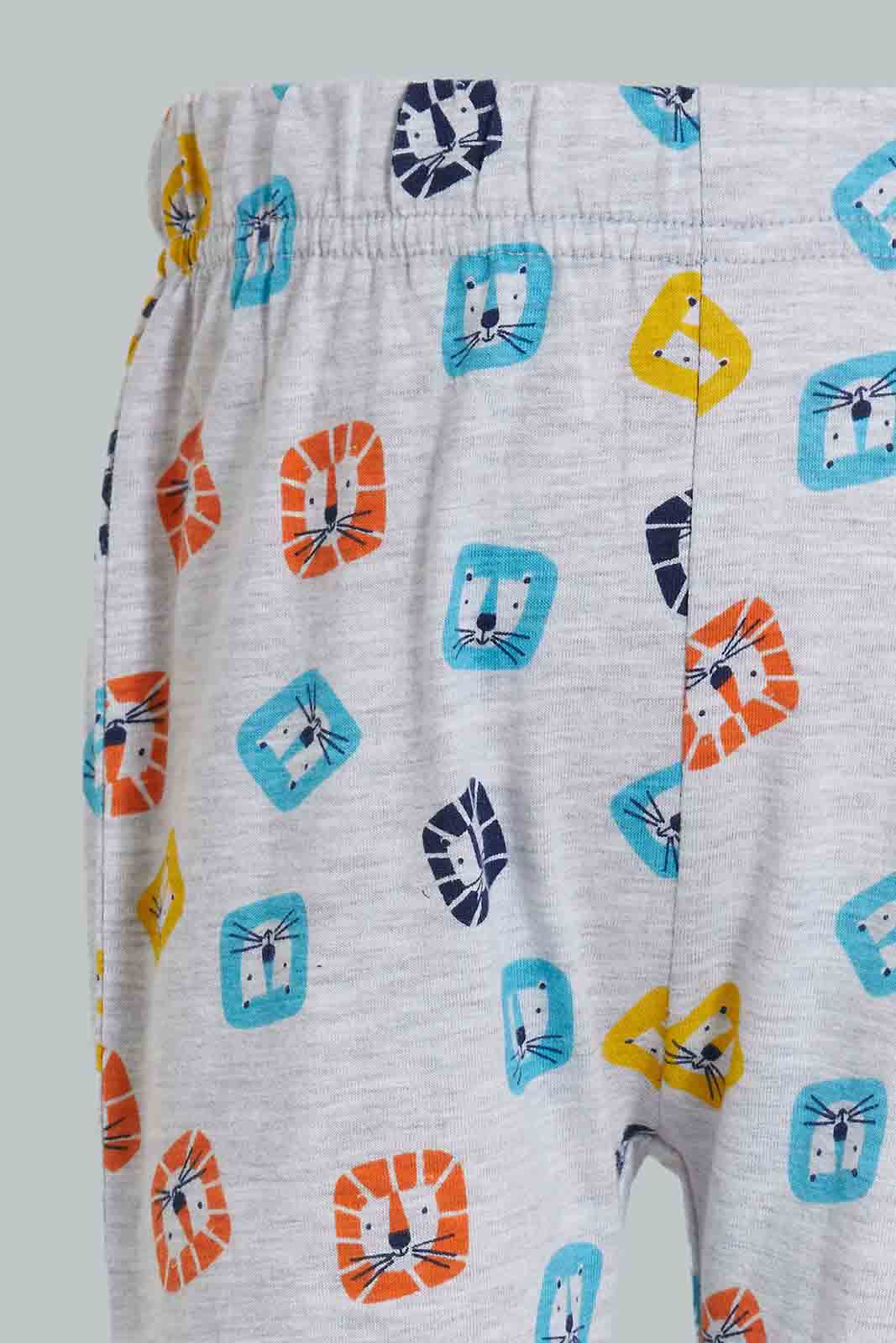 Redtag-White-And-Grey-Tiger-Printed-4-Pack-Pyjama-Set-Set-Pyjama-Sets-Infant-Boys-3 to 24 Months