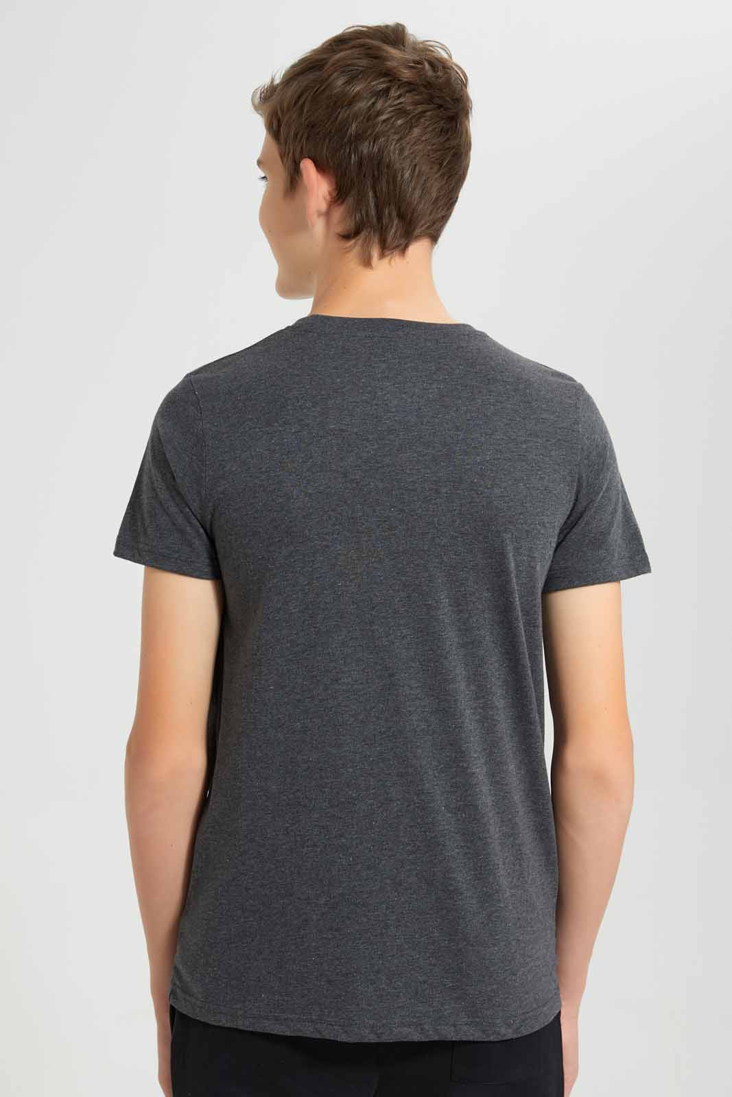 Redtag-Charcoal-Perfect-Day-T-Shirt-Graphic-T-Shirts-Senior-Boys-9 to 14 Years