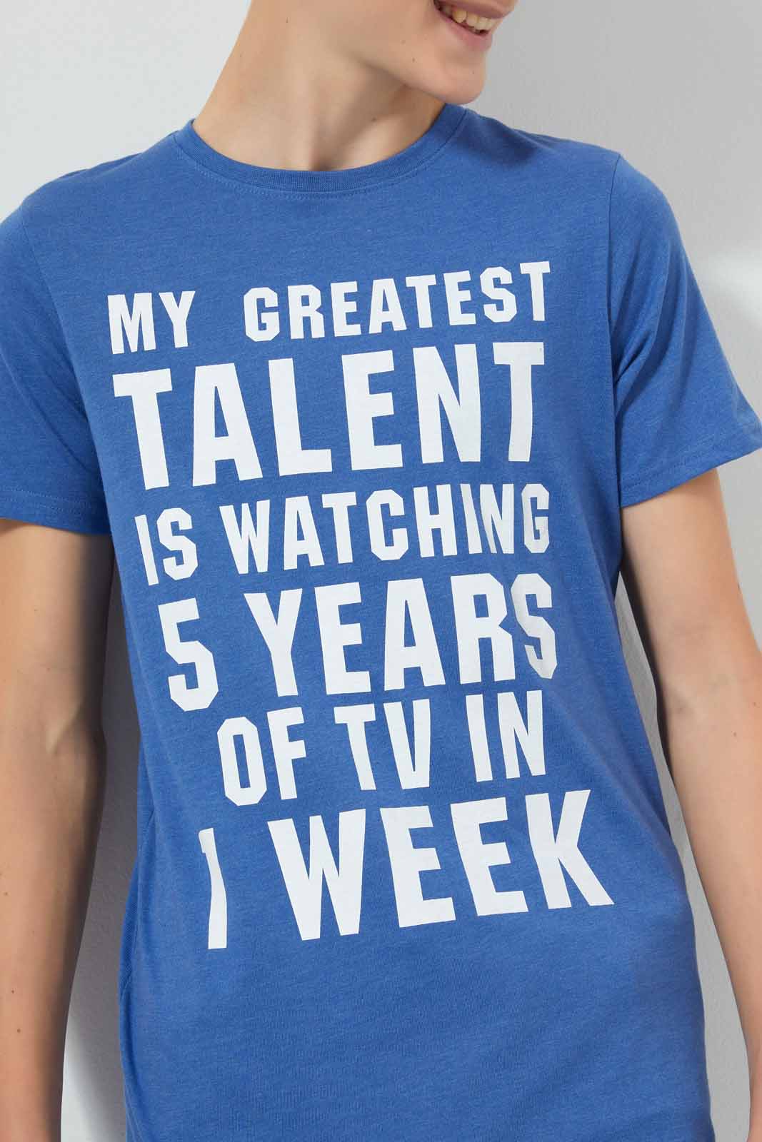 Redtag-Blue-Greatest-Talent-T-Shirt-Graphic-T-Shirts-Senior-Boys-9 to 14 Years