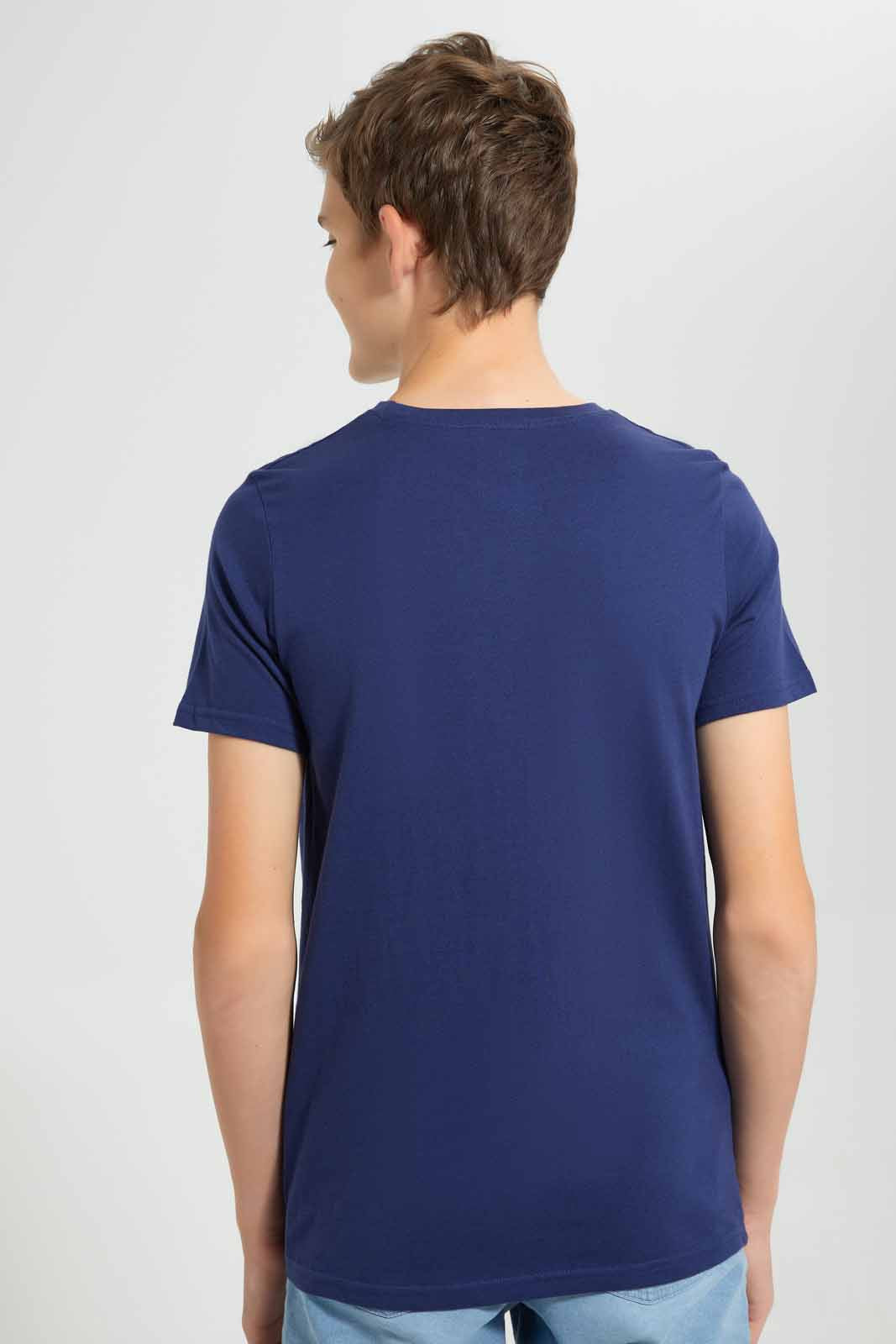 Redtag-Navy-London-England-T-Shirt-Graphic-T-Shirts-Senior-Boys-9 to 14 Years