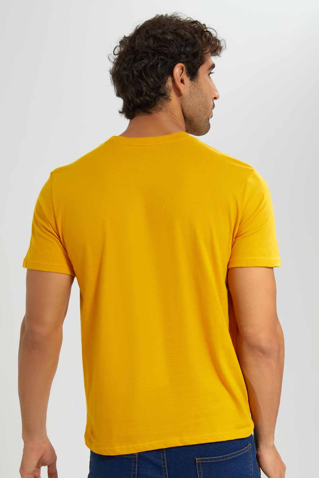 Redtag-Mustard-Crew-Neck-T-Shirt-Category:T-Shirts,-Colour:Mustard,-Deals:New-In,-Filter:Men's-Clothing,-Men-T-Shirts,-New-In-Men,-Non-Sale,-S22D,-Section:Men,-TBL-Men's-