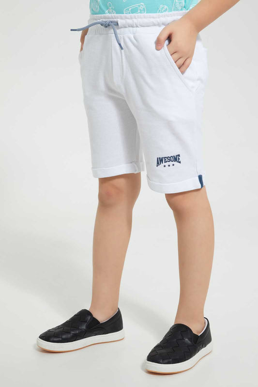 White Knit Active Short