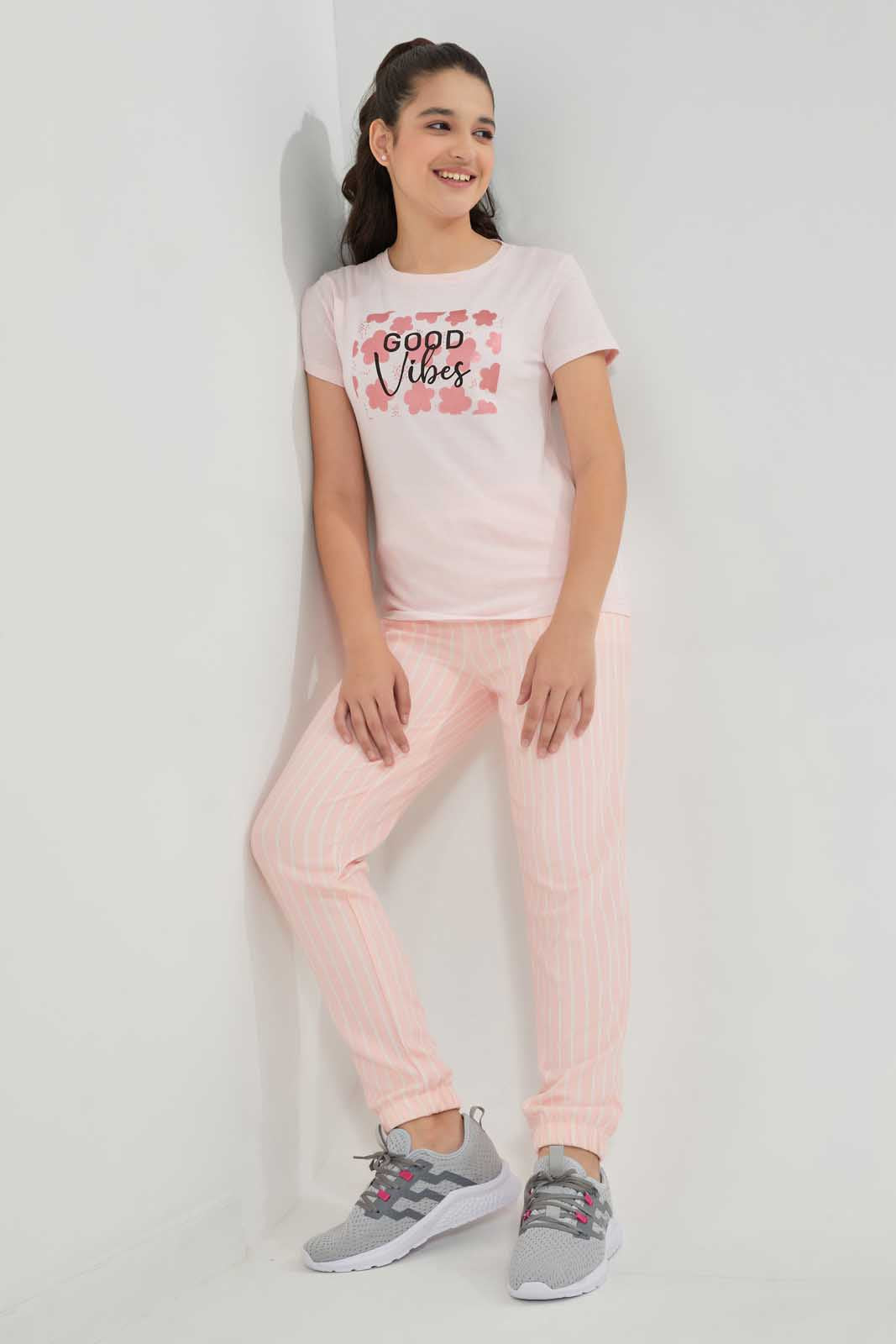 Redtag-Pink-Basic-T-Shirt-Graphic-T-Shirts-Senior-Girls-9 to 14 Years