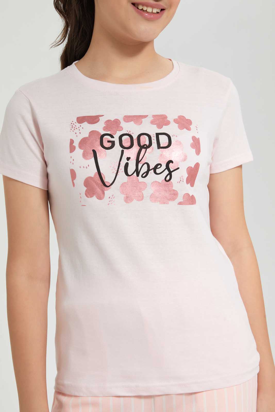 Redtag-Pink-Basic-T-Shirt-Graphic-T-Shirts-Senior-Girls-9 to 14 Years