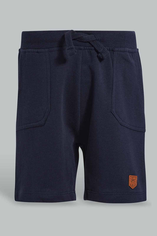 Redtag-Navy-Active-Short-Active-Shorts-Infant-Boys-3 to 24 Months