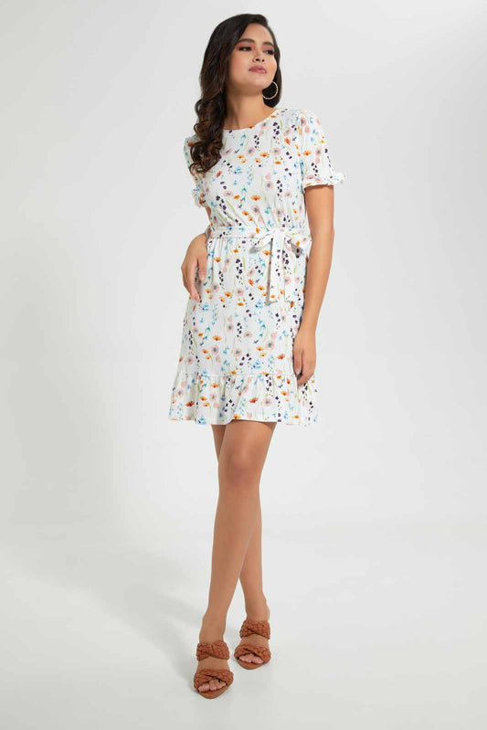 Redtag-Assorted-Floral-Print-Short-Sleeve-Dress-Dresses-Women's-