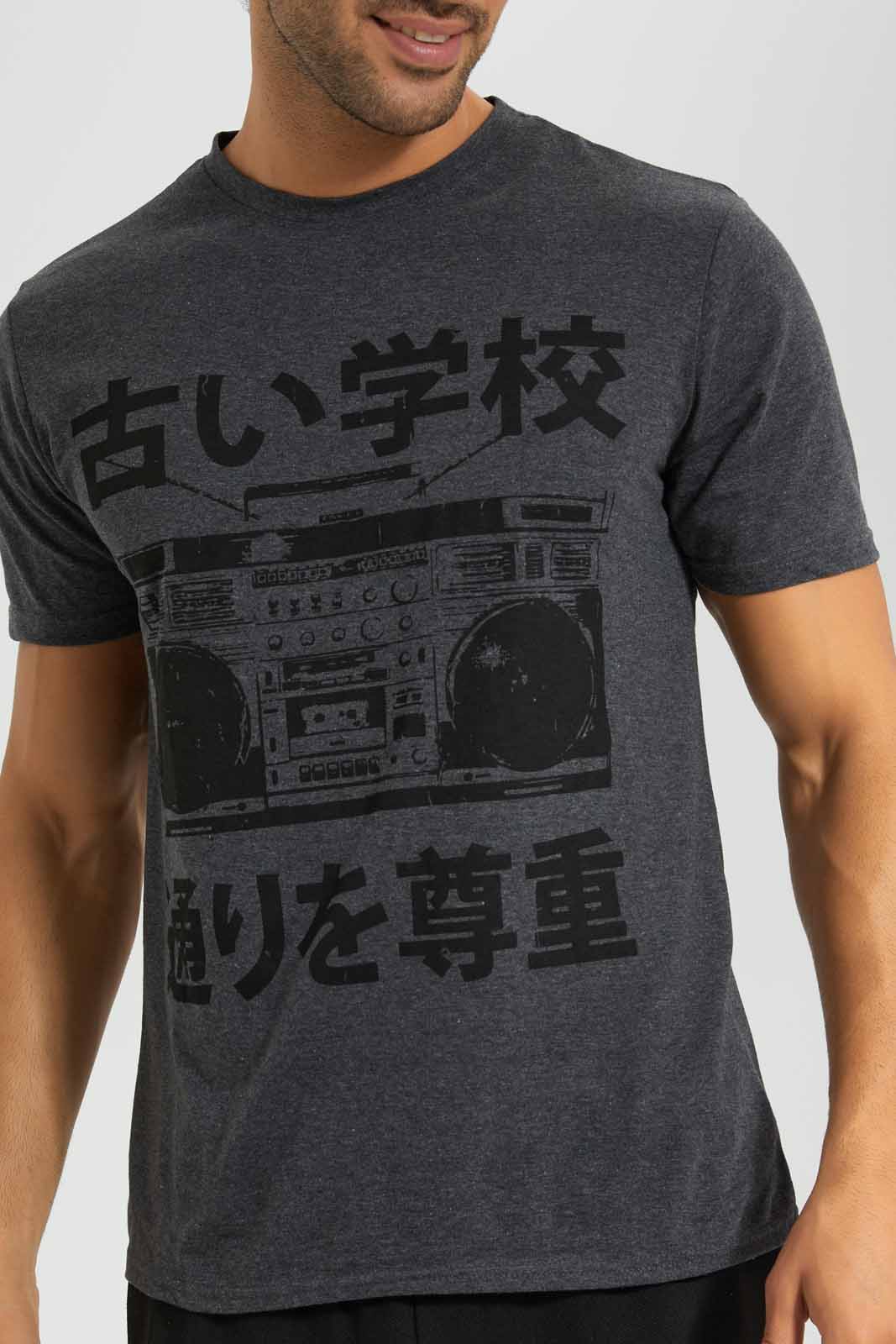 Redtag-Charcoal-Graphic-T-Shirt-Category:T-Shirts,-Colour:Charcoal,-Deals:New-In,-Filter:Men's-Clothing,-Men-T-Shirts,-New-In-Men-APL,-Non-Sale,-S22C,-Section:Men,-TBL-Men's-