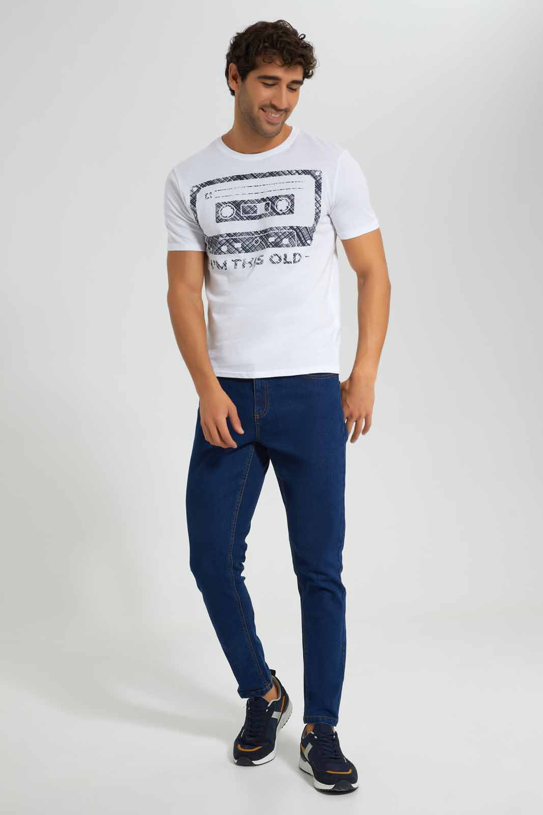 Redtag-White-Graphic-T-Shirt-Category:T-Shirts,-Colour:White,-Deals:New-In,-Filter:Men's-Clothing,-Men-T-Shirts,-New-In-Men-APL,-Non-Sale,-S22C,-Section:Men,-TBL-Men's-