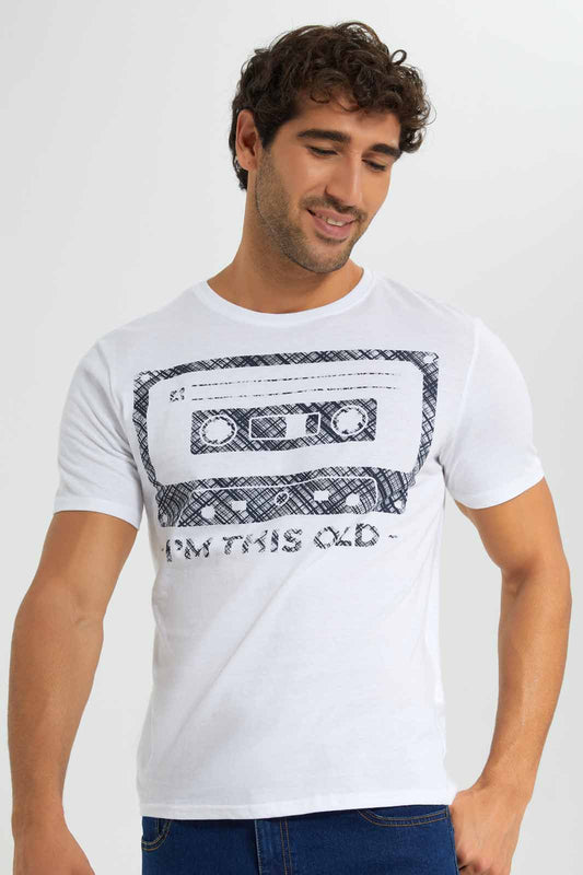 Redtag-White-Graphic-T-Shirt-Category:T-Shirts,-Colour:White,-Deals:New-In,-Filter:Men's-Clothing,-Men-T-Shirts,-New-In-Men-APL,-Non-Sale,-S22C,-Section:Men,-TBL-Men's-