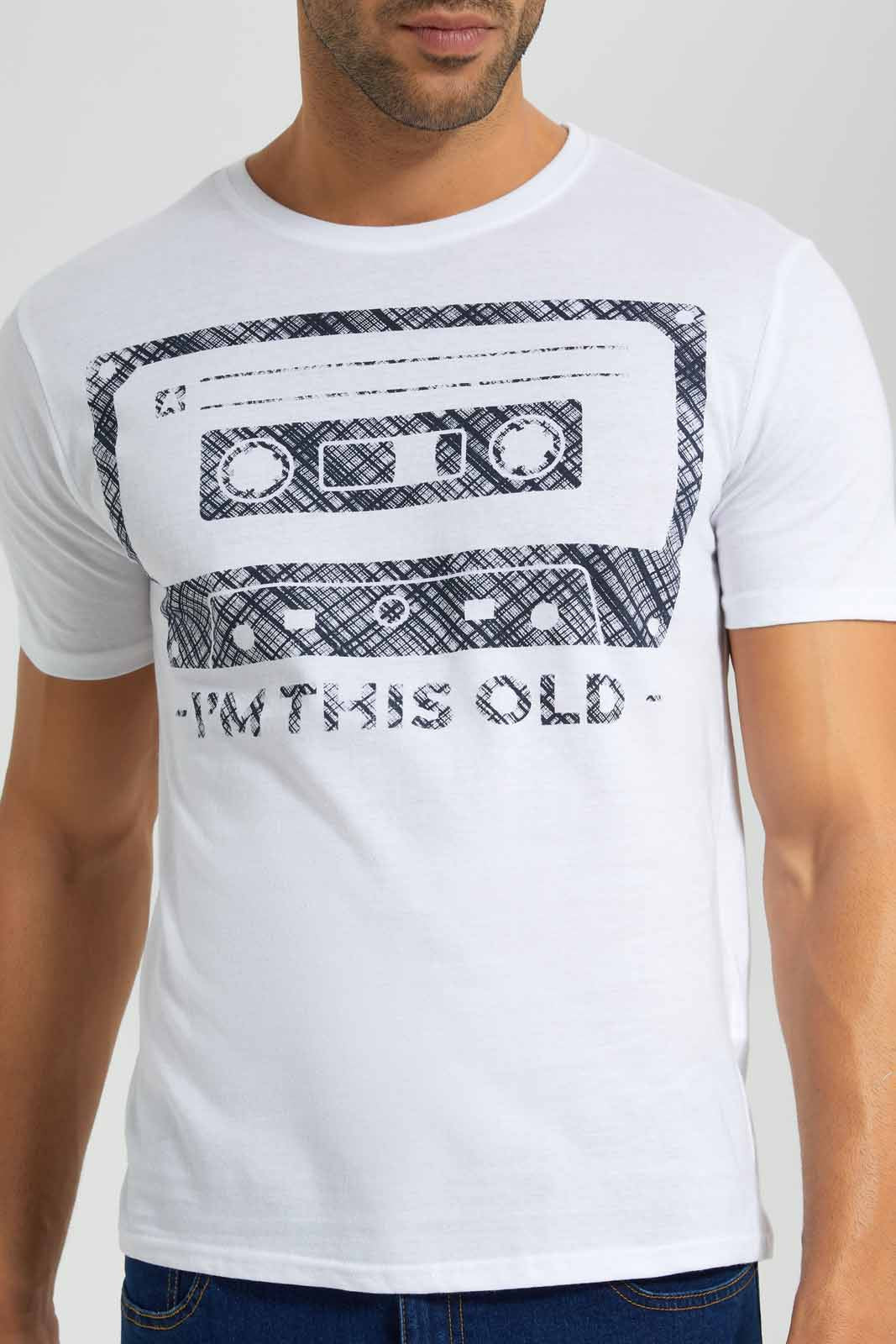 Redtag-White-Graphic-T-Shirt-Category:T-Shirts,-Colour:White,-Deals:New-In,-Filter:Men's-Clothing,-Men-T-Shirts,-New-In-Men-APL,-Non-Sale,-S22C,-Section:Men,-TBL-Men's-