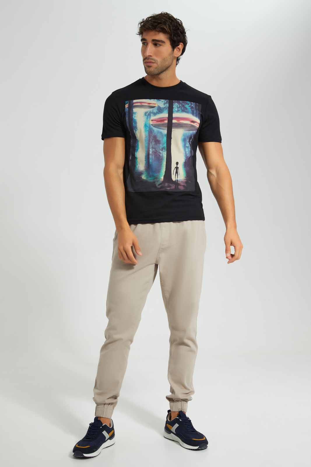 Redtag-Black-Graphic-T-Shirt-Category:T-Shirts,-Colour:Black,-Deals:4-For-90,-Deals:New-In,-Filter:Men's-Clothing,-Men-T-Shirts,-New-In-Men-APL,-S22C,-Section:Men,-TBL-Men's-