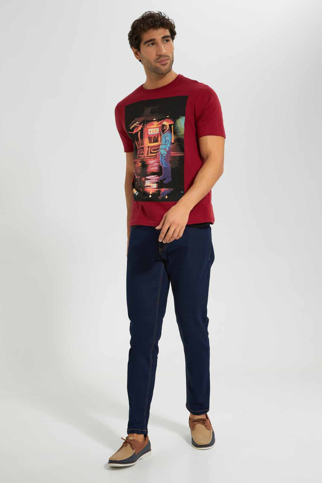 Redtag-Red-Graphic-T-Shirt-Category:T-Shirts,-Colour:Red,-Deals:4-For-90,-Deals:New-In,-Filter:Men's-Clothing,-Men-T-Shirts,-New-In-Men-APL,-S22C,-Section:Men,-TBL-Men's-