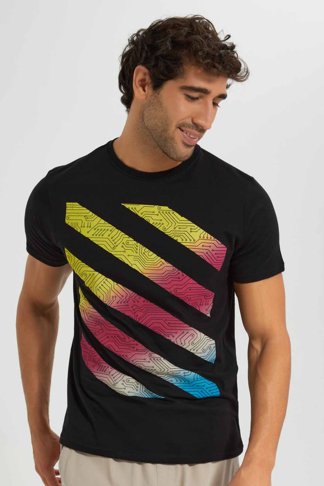 Redtag-Black-Graphic-T-Shirt-Category:T-Shirts,-Colour:Black,-Deals:4-For-90,-Deals:New-In,-Filter:Men's-Clothing,-Men-T-Shirts,-New-In-Men-APL,-S22C,-Section:Men,-TBL-Men's-