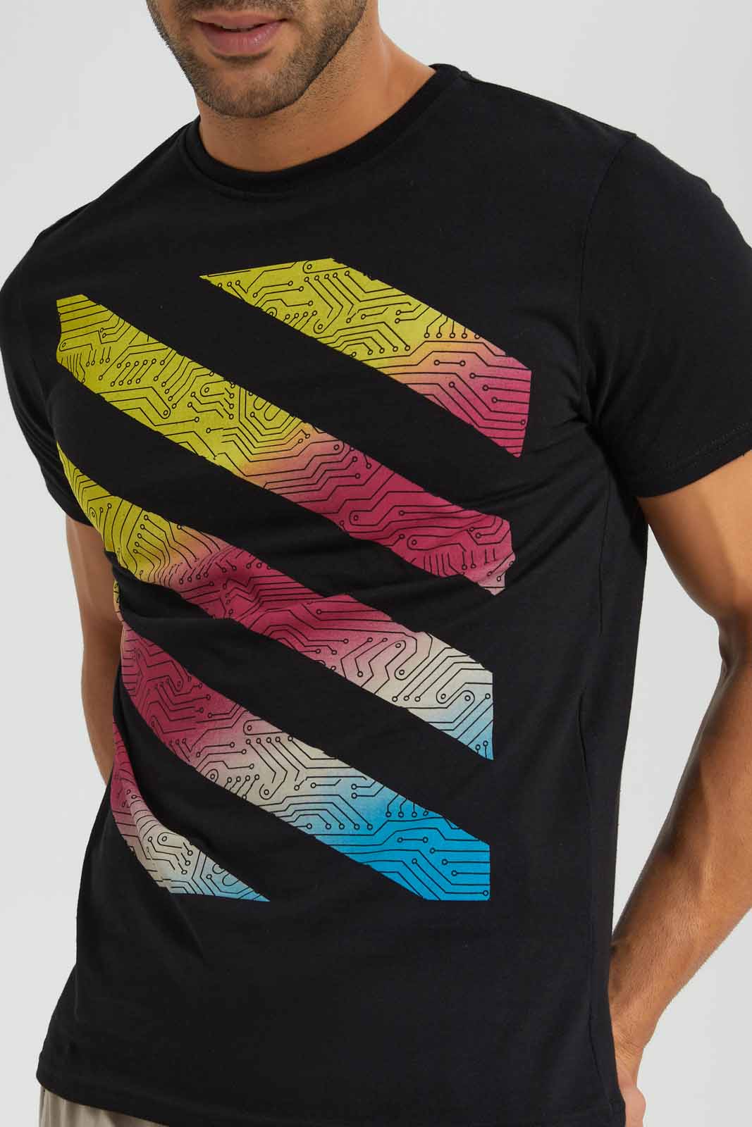 Redtag-Black-Graphic-T-Shirt-Category:T-Shirts,-Colour:Black,-Deals:4-For-90,-Deals:New-In,-Filter:Men's-Clothing,-Men-T-Shirts,-New-In-Men-APL,-S22C,-Section:Men,-TBL-Men's-