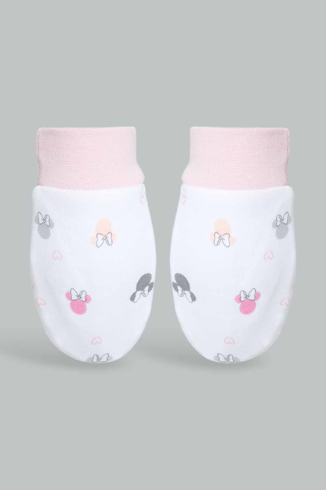 Redtag-Pink-Minnie-Mouse-Mittens-&-Booties-Set-Category:Booties,-Colour:Pink,-Filter:Baby-(0-to-12-Mths),-NBG-Booties,-New-In,-New-In-NBG-APL,-Non-Sale,-S22C,-Section:Kidswear-Baby-0 to 12 Months