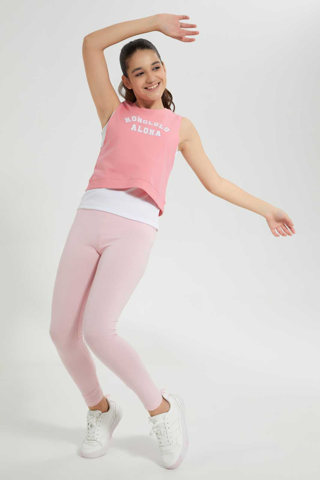 Redtag-Pink-Basic-Legging-Leggings-Senior-Girls-9 to 14 Years