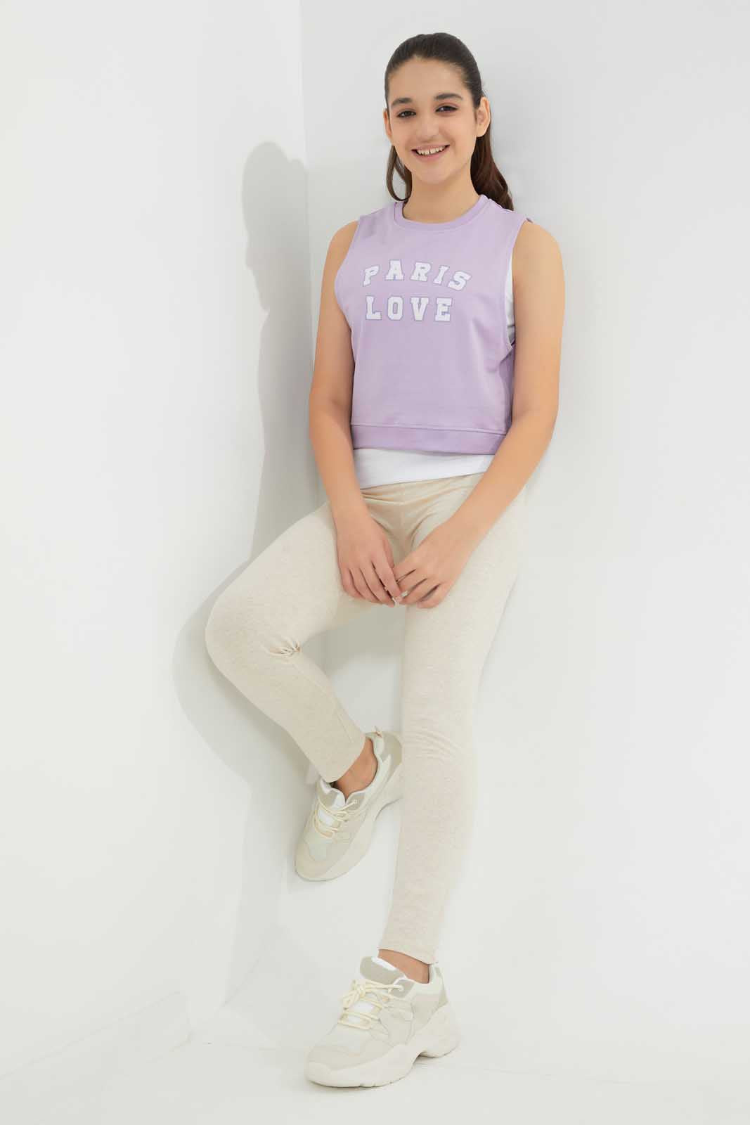 Redtag-Beige-Basic-Legging-Leggings-Senior-Girls-9 to 14 Years