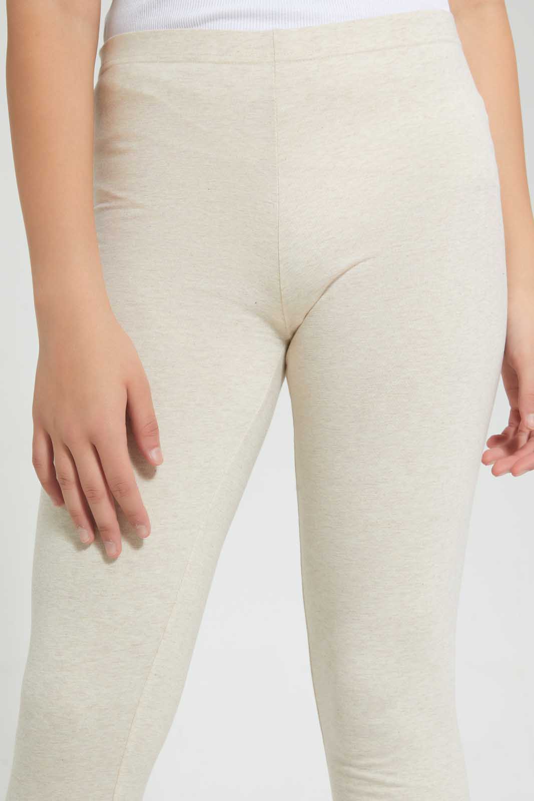 Redtag-Beige-Basic-Legging-Leggings-Senior-Girls-9 to 14 Years