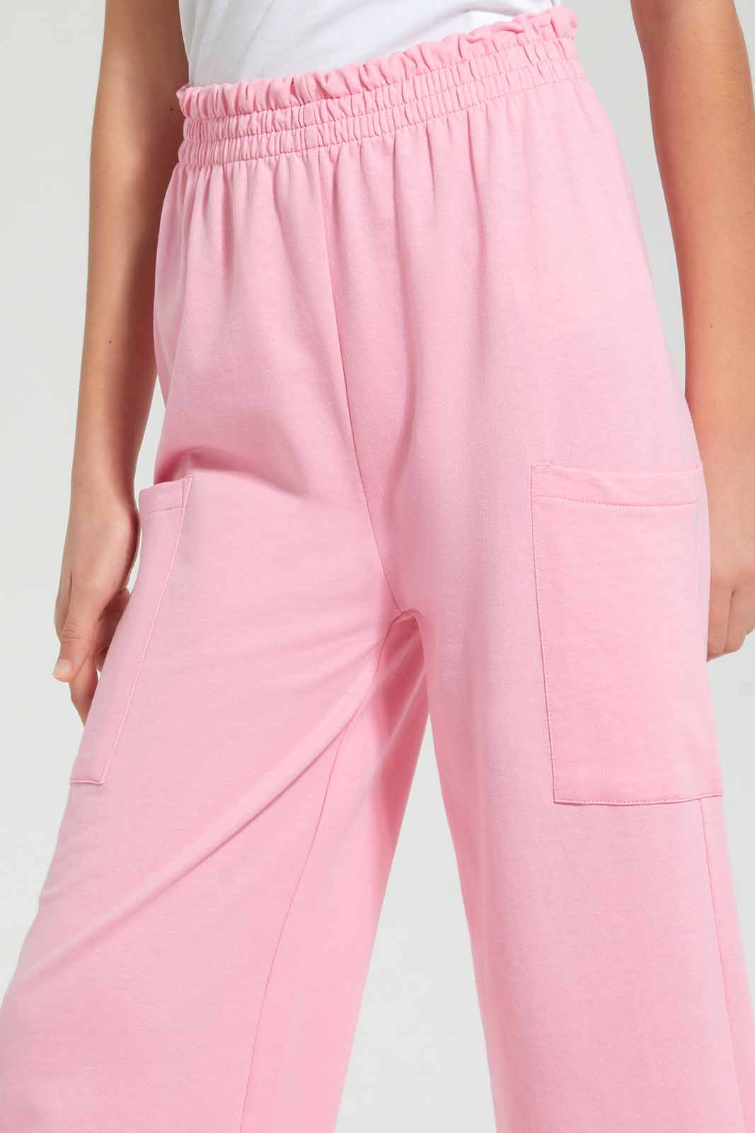 Redtag-Pink-Capri-With-Side-Pocket-Capris-Senior-Girls-9 to 14 Years
