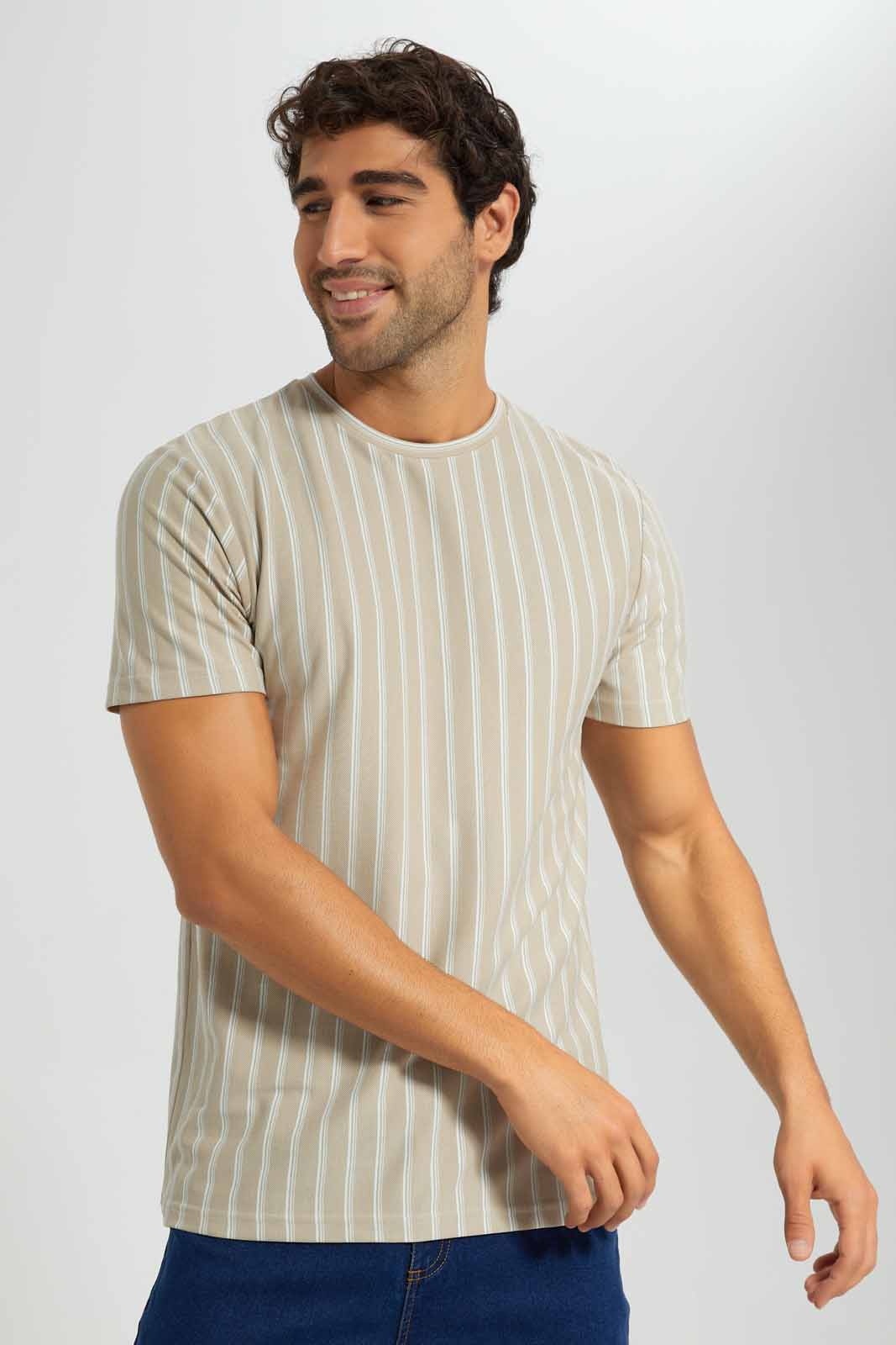 Redtag-Beige-With-White-Stripe-T-Shirt-Category:T-Shirts,-Colour:Beige,-Deals:New-In,-Filter:Men's-Clothing,-Men-T-Shirts,-New-In-Men,-Non-Sale,-S22D,-Section:Men-Men's-