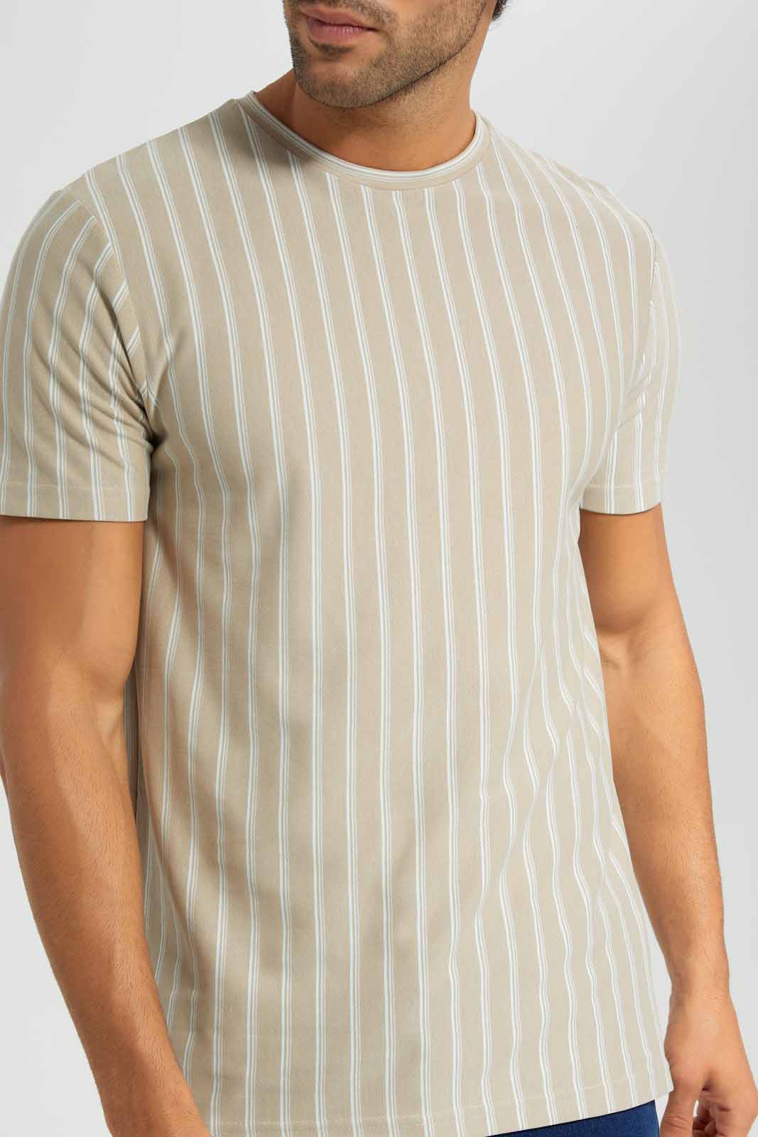 Redtag-Beige-With-White-Stripe-T-Shirt-Category:T-Shirts,-Colour:Beige,-Deals:New-In,-Filter:Men's-Clothing,-Men-T-Shirts,-New-In-Men,-Non-Sale,-S22D,-Section:Men-Men's-
