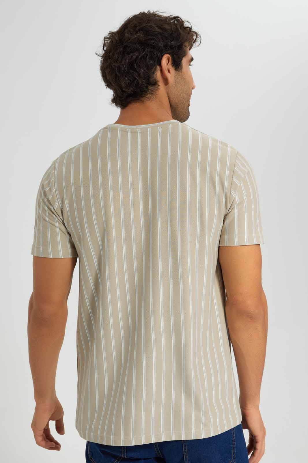 Redtag-Beige-With-White-Stripe-T-Shirt-Category:T-Shirts,-Colour:Beige,-Deals:New-In,-Filter:Men's-Clothing,-Men-T-Shirts,-New-In-Men,-Non-Sale,-S22D,-Section:Men-Men's-