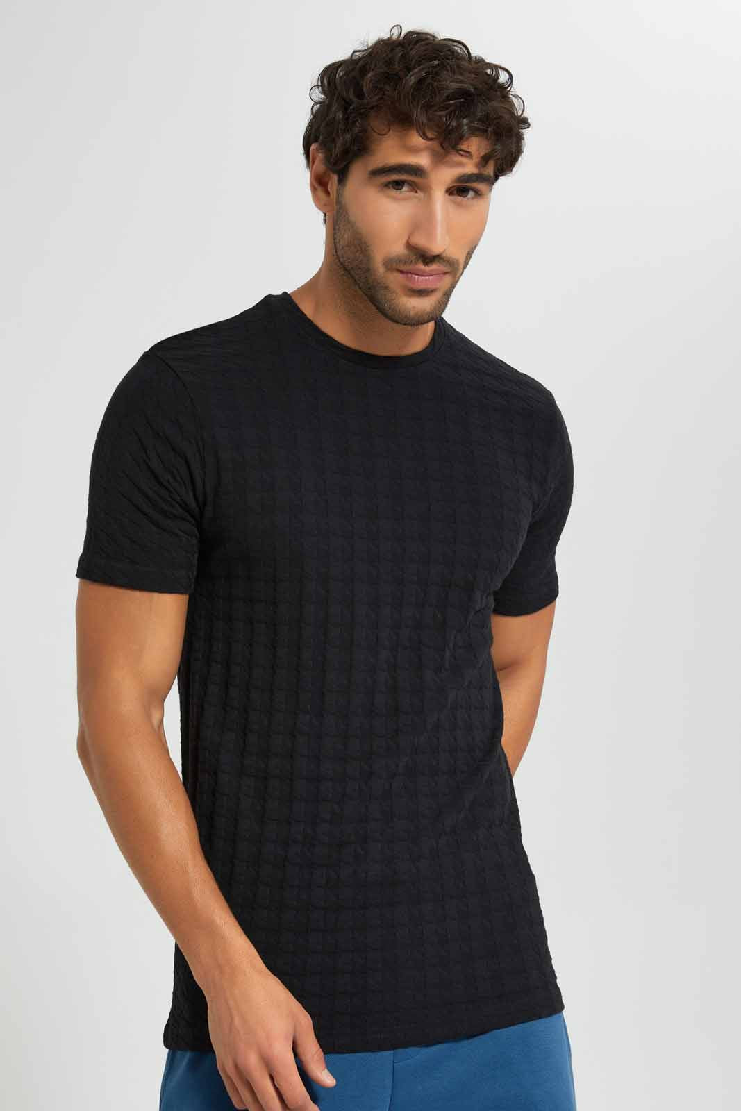 Redtag-Black-Crew-Neck-T-Shirt-Category:T-Shirts,-Colour:Black,-Deals:New-In,-Filter:Men's-Clothing,-Men-T-Shirts,-New-In-Men,-Non-Sale,-S22D,-Section:Men-Men's-