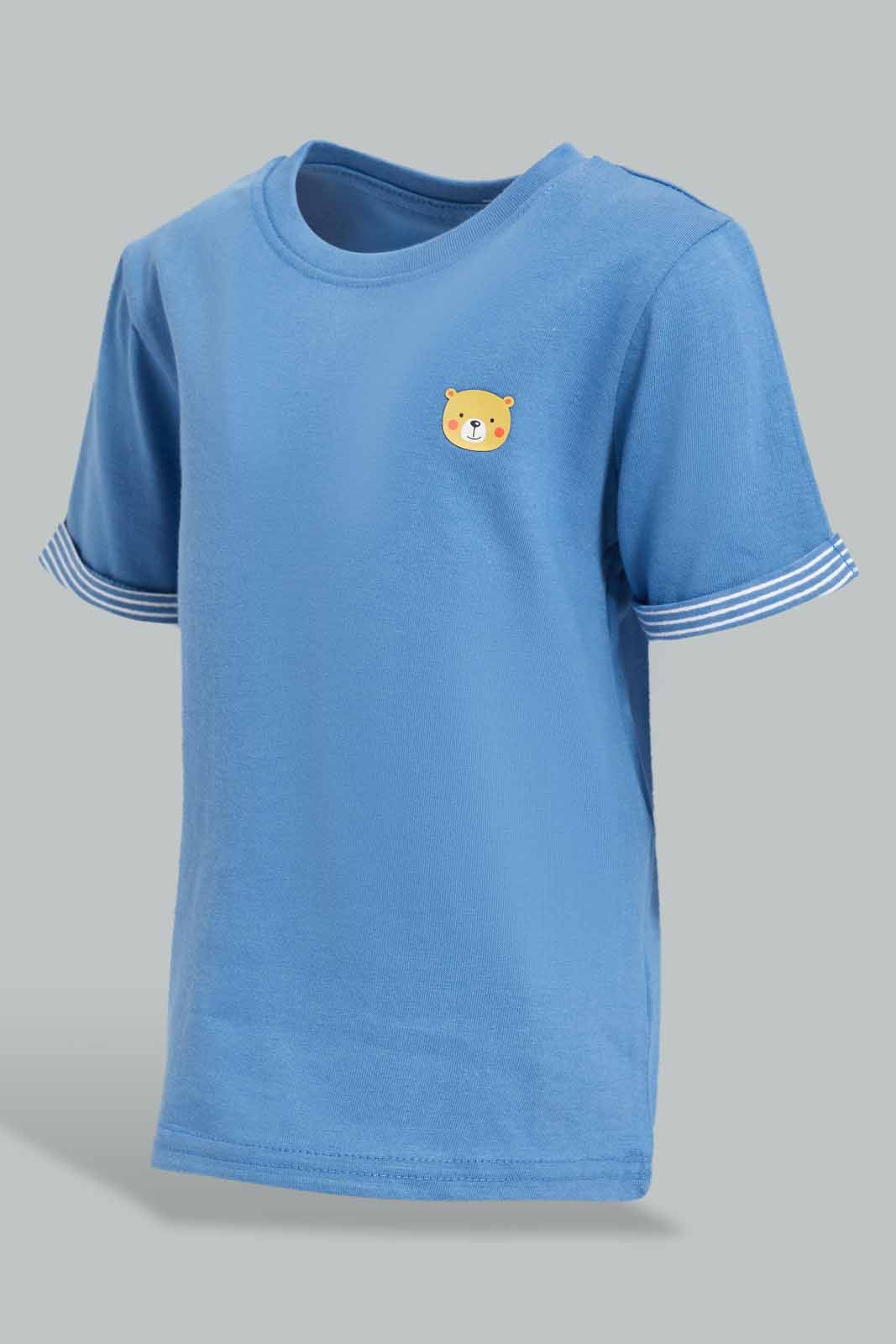 Redtag-Navy-Short-Contrast-Sleeve-Tshirt-Bundle,-Category:T-Shirts,-Colour:Navy,-Deals:4-For-90,-Deals:New-In,-Filter:Infant-Boys-(3-to-24-Mths),-INB-T-Shirts,-New-In-INB-APL,-S22D,-Section:Boys-(0-to-14Yrs),-TBL-Infant-Boys-