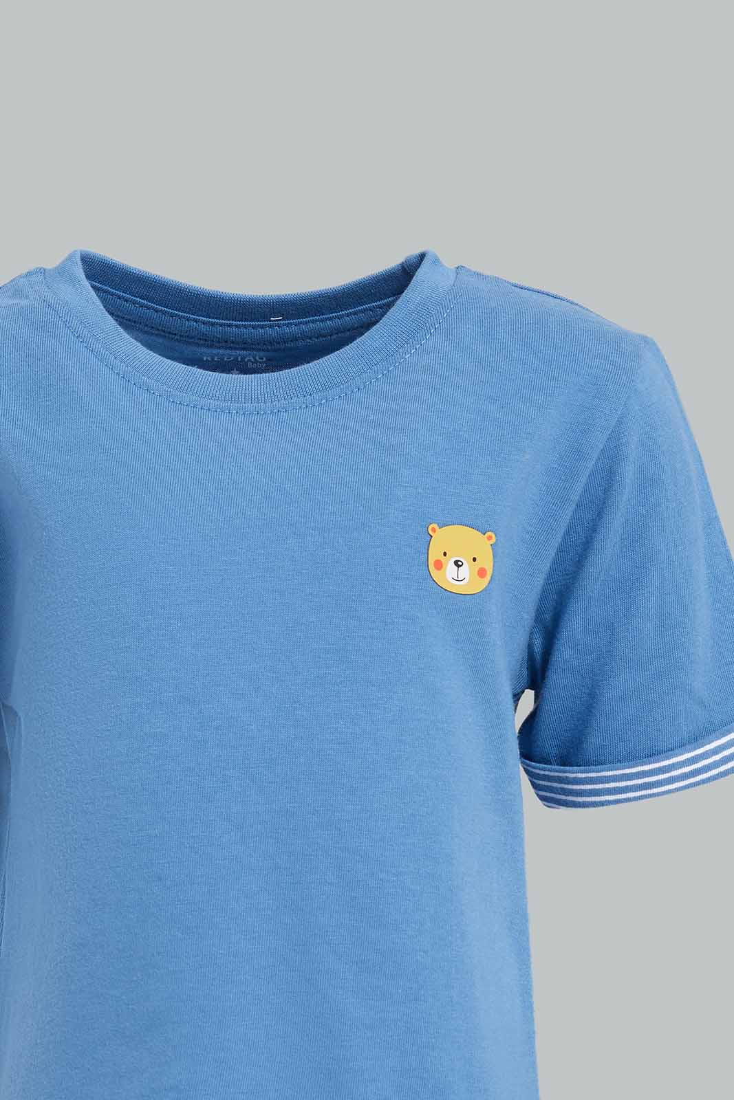 Redtag-Navy-Short-Contrast-Sleeve-Tshirt-Bundle,-Category:T-Shirts,-Colour:Navy,-Deals:4-For-90,-Deals:New-In,-Filter:Infant-Boys-(3-to-24-Mths),-INB-T-Shirts,-New-In-INB-APL,-S22D,-Section:Boys-(0-to-14Yrs),-TBL-Infant-Boys-