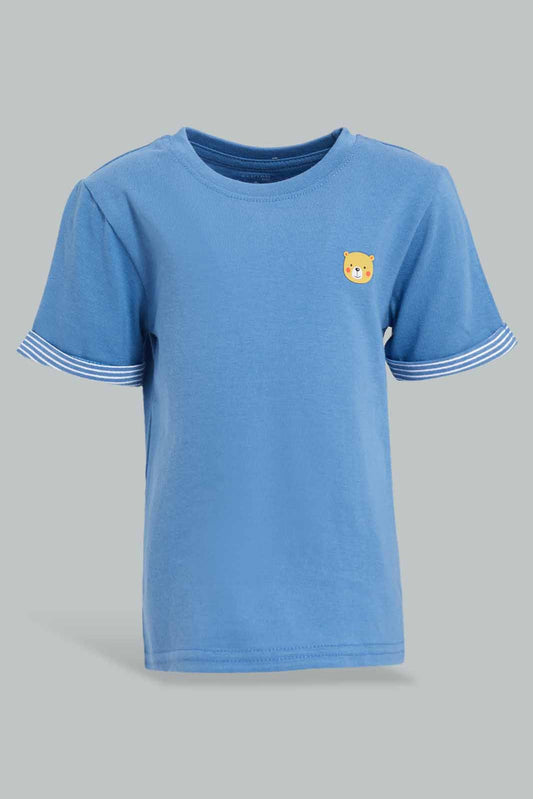 Redtag-Navy-Short-Contrast-Sleeve-Tshirt-Bundle,-Category:T-Shirts,-Colour:Navy,-Deals:4-For-90,-Deals:New-In,-Filter:Infant-Boys-(3-to-24-Mths),-INB-T-Shirts,-New-In-INB-APL,-S22D,-Section:Boys-(0-to-14Yrs),-TBL-Infant-Boys-