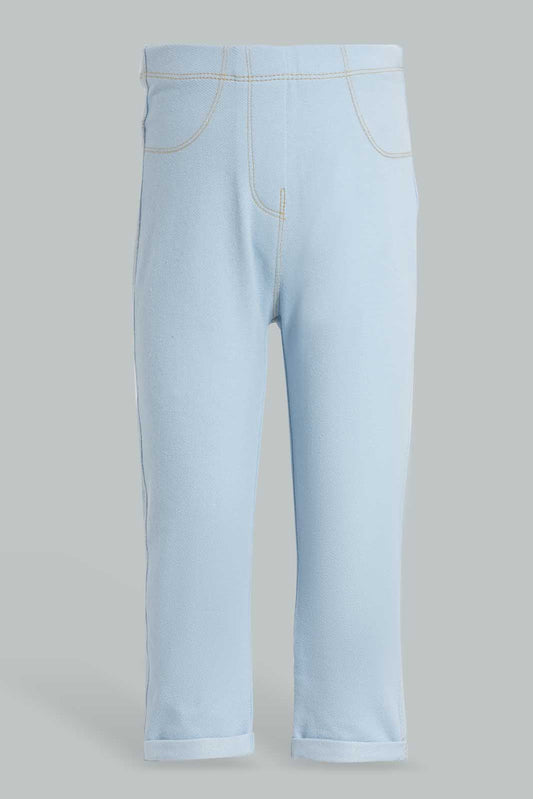 Redtag-Light-Wash-Knit-Jegging-Jeggings-Infant-Girls-3 to 24 Months