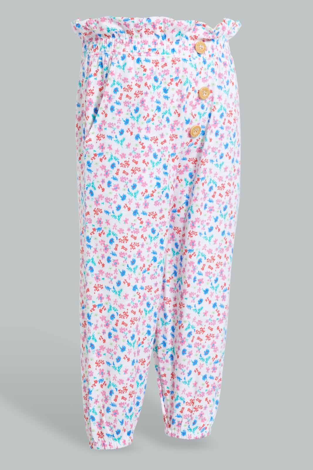 Redtag-Assorted-Multi-Colour-Printed-Harem-Harem-Pants-Infant-Girls-3 to 24 Months