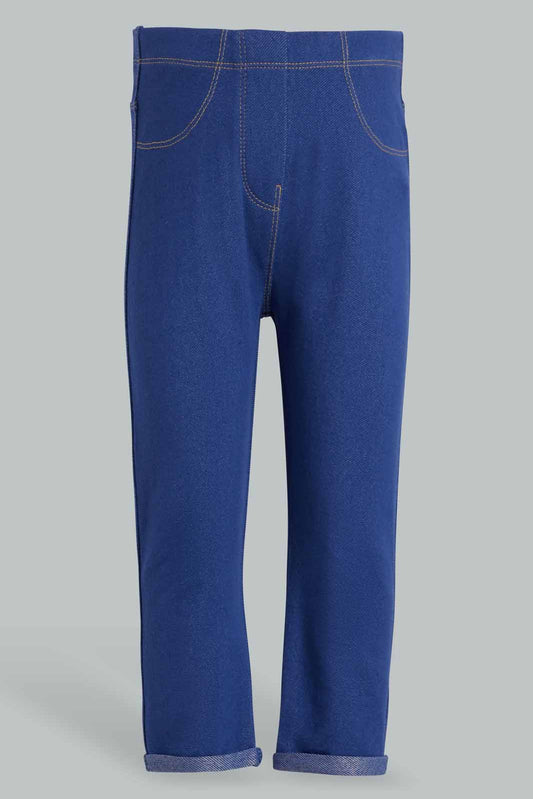 Redtag-Mid-Wash-Knit-Jegging-Jeggings-Infant-Girls-3 to 24 Months