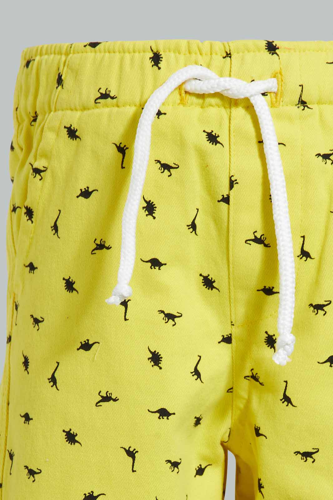 Redtag-White-And-Yellow-Printed-Trouser-Short-2Pack-Chino-Shorts-Infant-Boys-3 to 24 Months