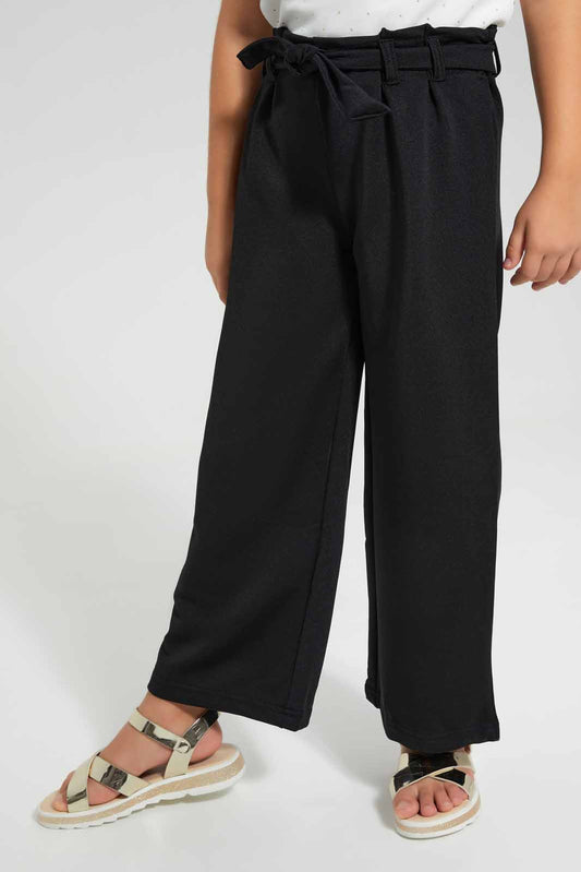 Redtag-Black-Girls-Wideleg-Trouser-Category:Trousers,-Colour:Black,-Deals:New-In,-Filter:Girls-(2-to-8-Yrs),-GIR-Trousers,-New-In-GIR-APL,-Non-Sale,-S22C,-Section:Kidswear,-TBL-Girls-2 to 8 Years
