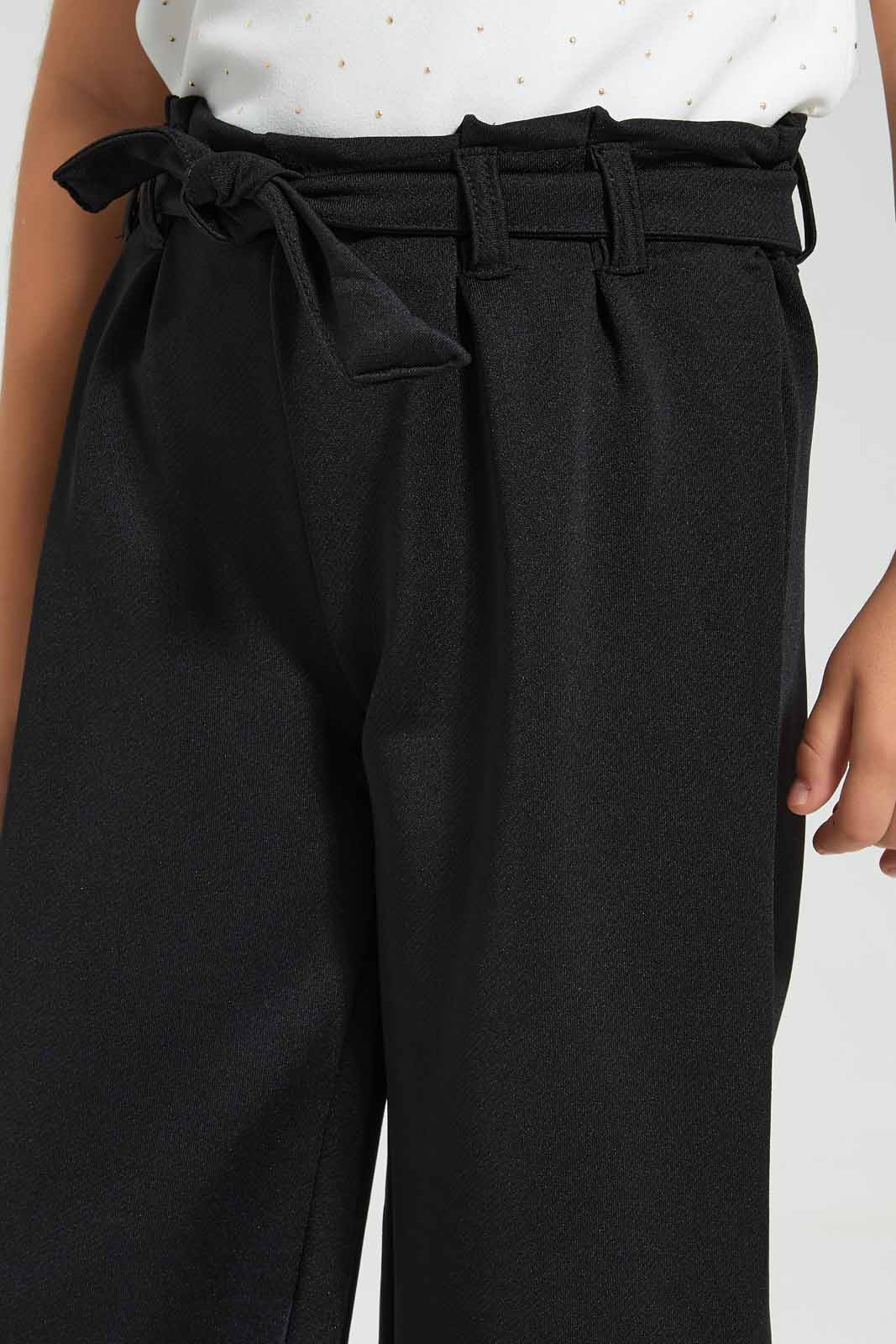 Redtag-Black-Girls-Wideleg-Trouser-Category:Trousers,-Colour:Black,-Deals:New-In,-Filter:Girls-(2-to-8-Yrs),-GIR-Trousers,-New-In-GIR-APL,-Non-Sale,-S22C,-Section:Kidswear,-TBL-Girls-2 to 8 Years