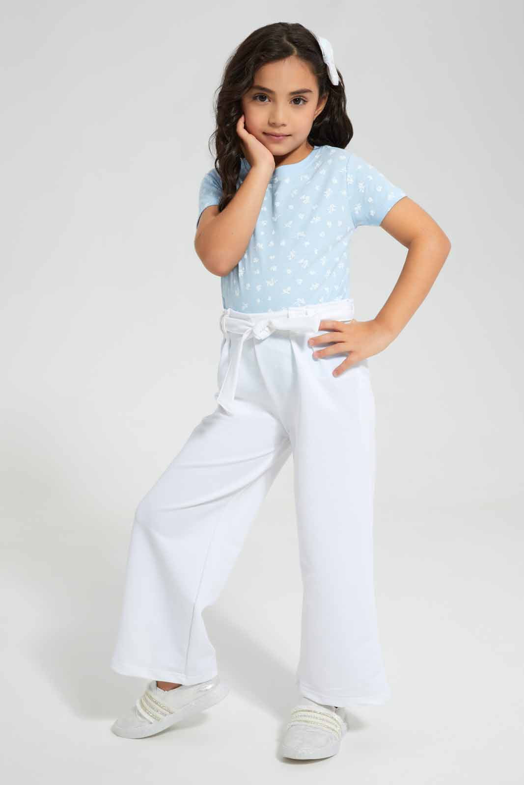 Redtag-White-Girls-Wideleg-Trouser-Category:Trousers,-Colour:White,-Deals:New-In,-Filter:Girls-(2-to-8-Yrs),-GIR-Trousers,-New-In-GIR-APL,-Non-Sale,-S22C,-Section:Kidswear,-TBL-Girls-2 to 8 Years