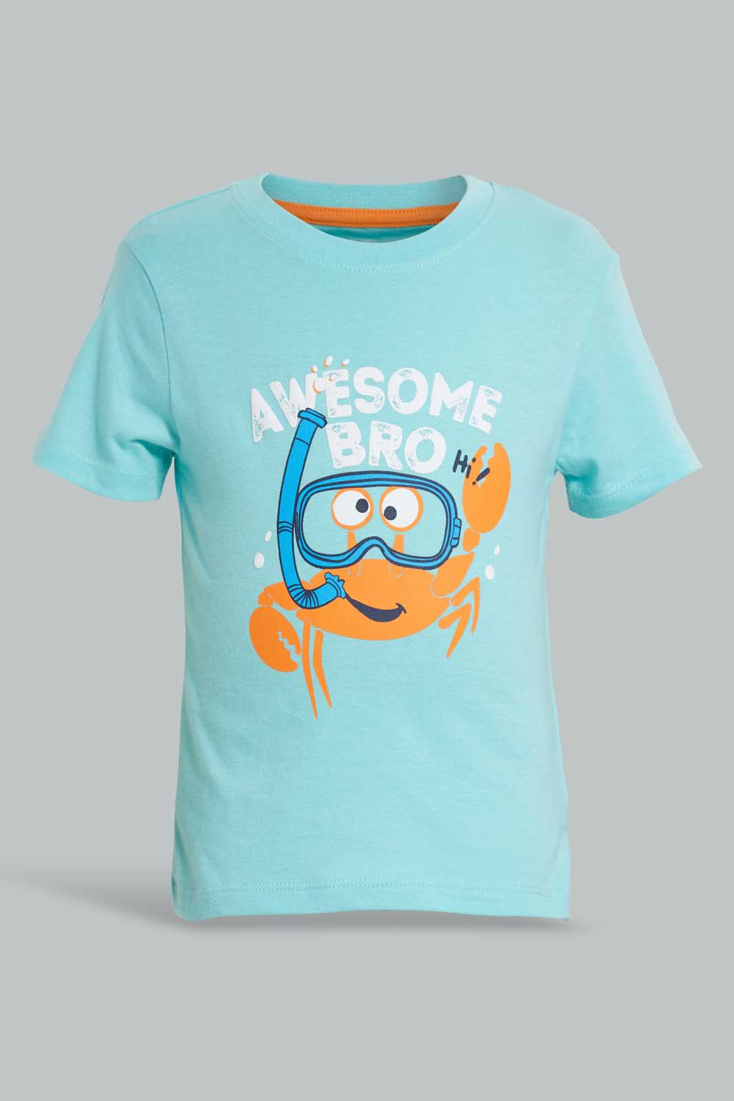 Redtag-Blue-Lobster-T-Shirt-For-Baby-Boys-Category:T-Shirts,-Colour:Blue,-Deals:Sale,-Filter:Infant-Boys-(3-to-24-Mths),-INB-T-Shirts,-S22C,-Sale-INB-APL,-Section:Boys-(0-to-14Yrs)-Infant-Boys-3 to 24 Months