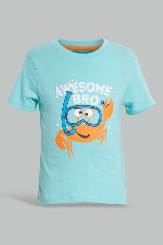 Redtag-Blue-Lobster-T-Shirt-For-Baby-Boys-Category:T-Shirts,-Colour:Blue,-Deals:Sale,-Filter:Infant-Boys-(3-to-24-Mths),-INB-T-Shirts,-S22C,-Sale-INB-APL,-Section:Boys-(0-to-14Yrs)-Infant-Boys-3 to 24 Months