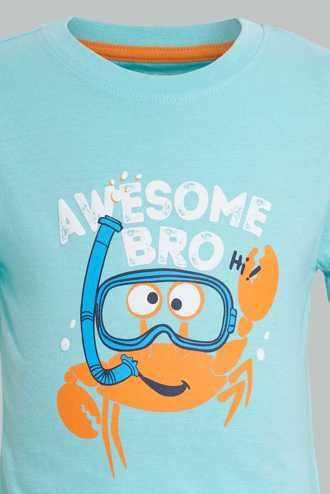Redtag-Blue-Lobster-T-Shirt-For-Baby-Boys-Category:T-Shirts,-Colour:Blue,-Deals:Sale,-Filter:Infant-Boys-(3-to-24-Mths),-INB-T-Shirts,-S22C,-Sale-INB-APL,-Section:Boys-(0-to-14Yrs)-Infant-Boys-3 to 24 Months