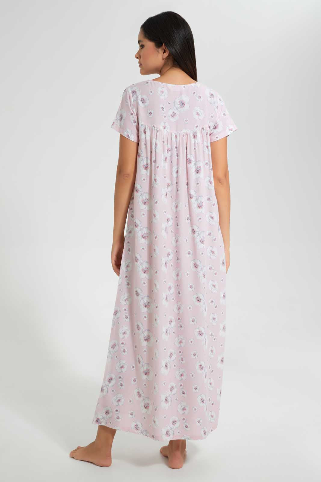 Redtag-Blue-Floral-Printed-Nightgown-Nightgowns-Women's-
