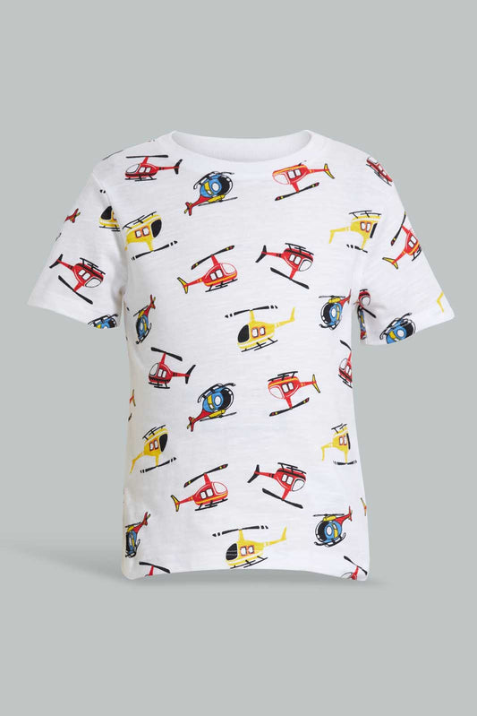 Redtag-White-Helicopter-T-Shirt-For-Baby-Boys-Category:T-Shirts,-Colour:White,-Deals:Sale,-Filter:Infant-Boys-(3-to-24-Mths),-INB-T-Shirts,-NDAY,-S22C,-Sale-INB-APL,-Section:Boys-(0-to-14Yrs)-Infant-Boys-3 to 24 Months