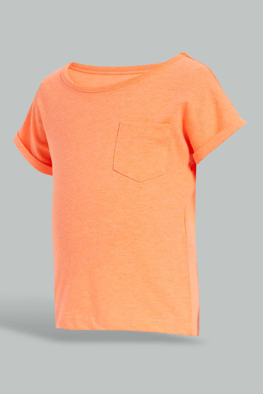 Redtag-Yellow-And-Neon-Orange-T-Shirt(2-Pack)-Plain-Infant-Boys-3 to 24 Months