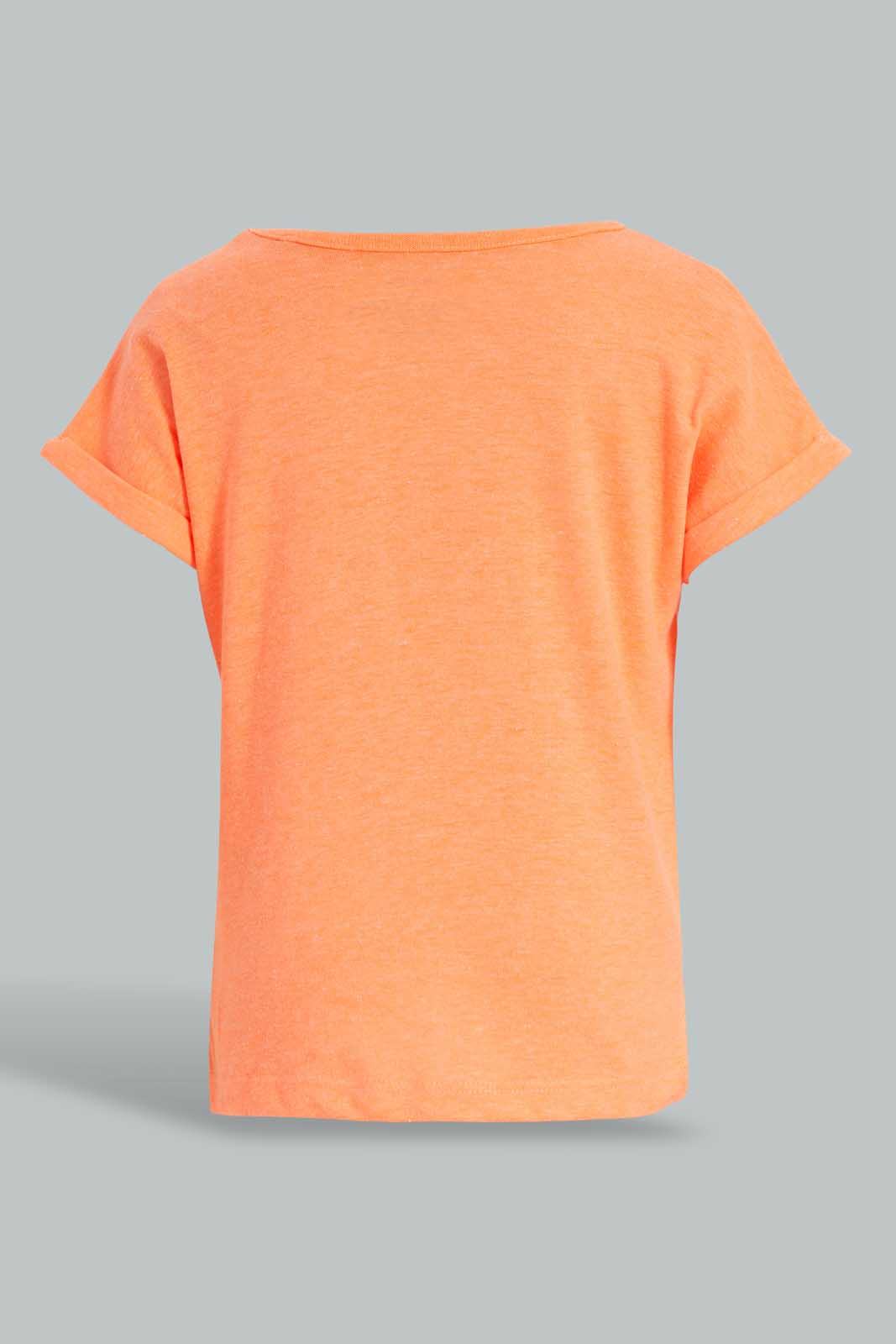 Redtag-Yellow-And-Neon-Orange-T-Shirt(2-Pack)-Plain-Infant-Boys-3 to 24 Months