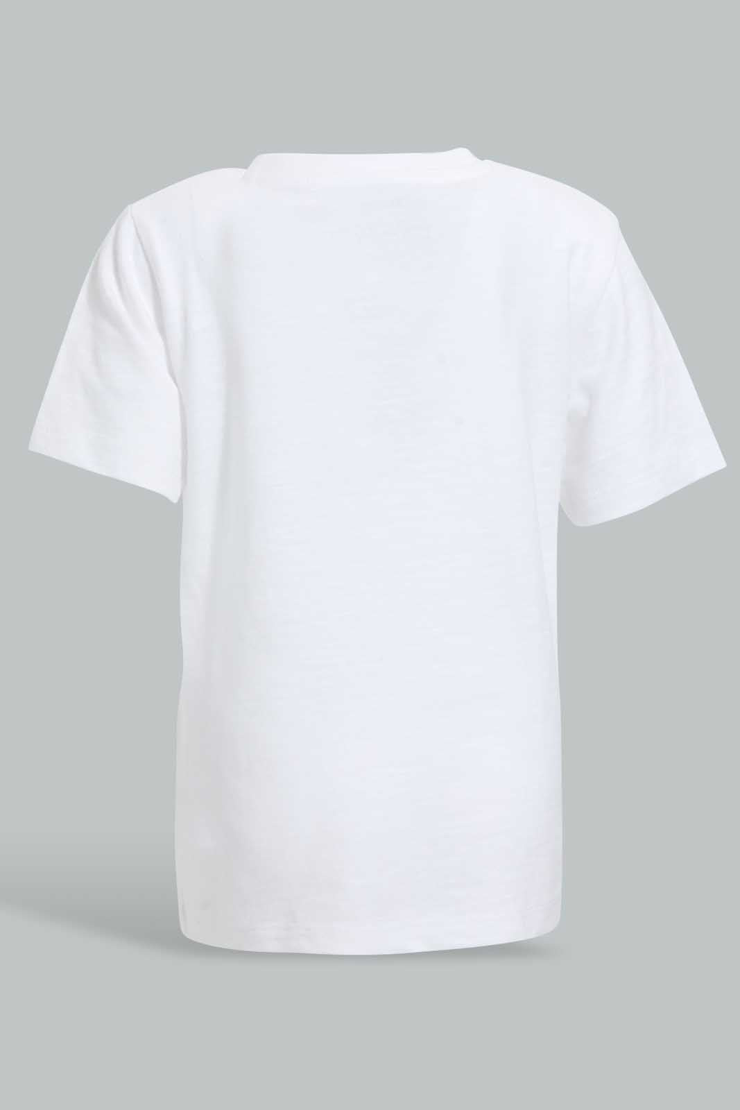 Redtag-White-Slub-Tshirt-With-Contrast-Patch-Pocket-Plain-Infant-Boys-3 to 24 Months