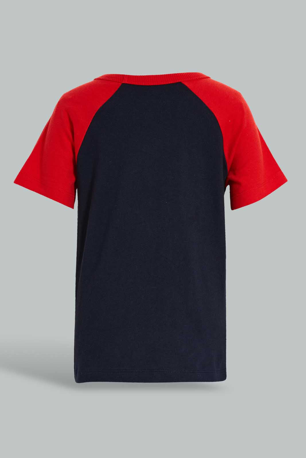 Redtag-White-And-Navy-Raglan-T-Shirt-(2-Pack)-Plain-Infant-Boys-3 to 24 Months