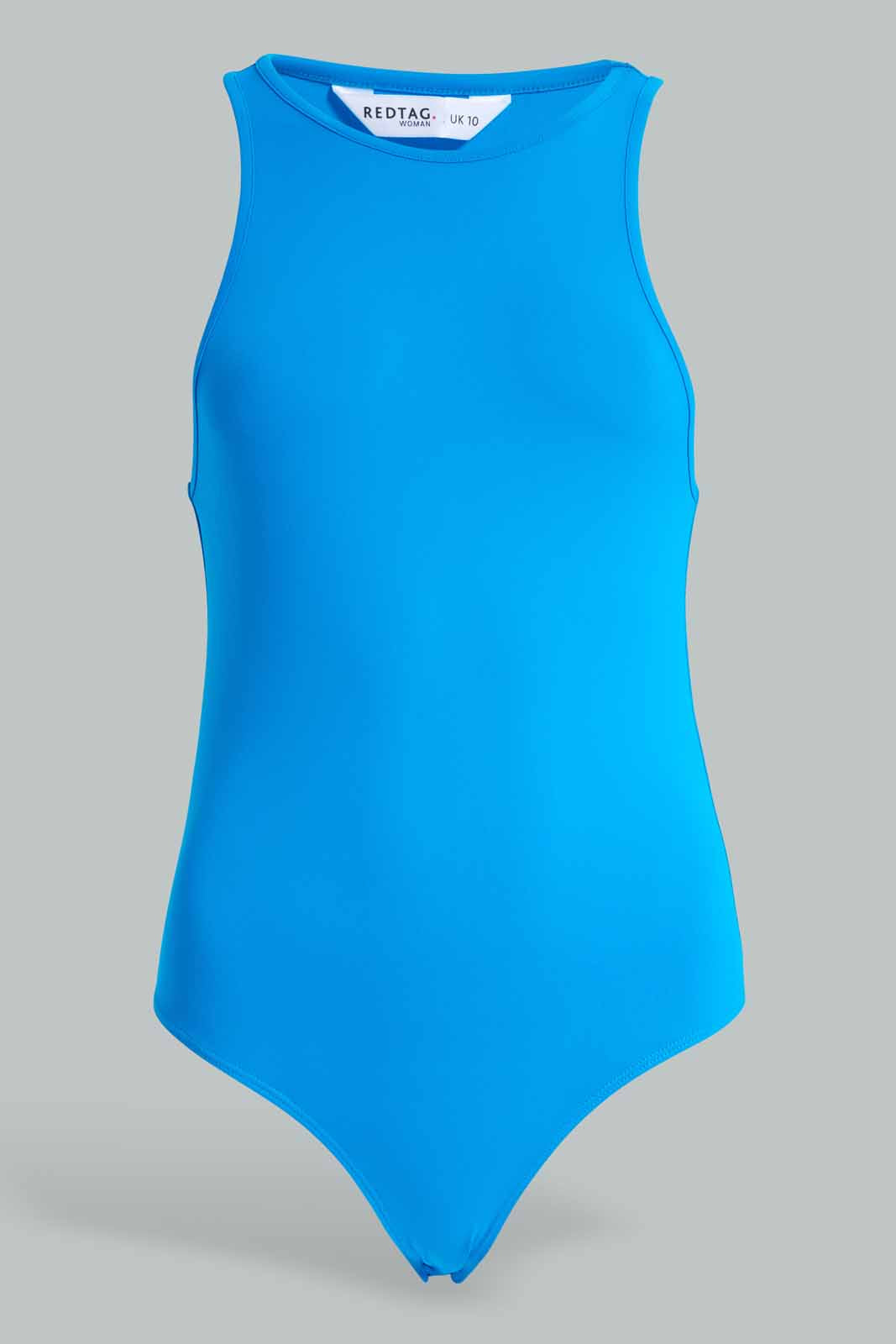 Redtag-Blue-Razer-Neck-Body-Jumpsuit-Category:T-Shirts,-Colour:Blue,-Deals:New-In,-Filter:Women's-Clothing,-New-In-Women,-Non-Sale,-S22D,-Section:Women,-Women-T-Shirts-Women's-