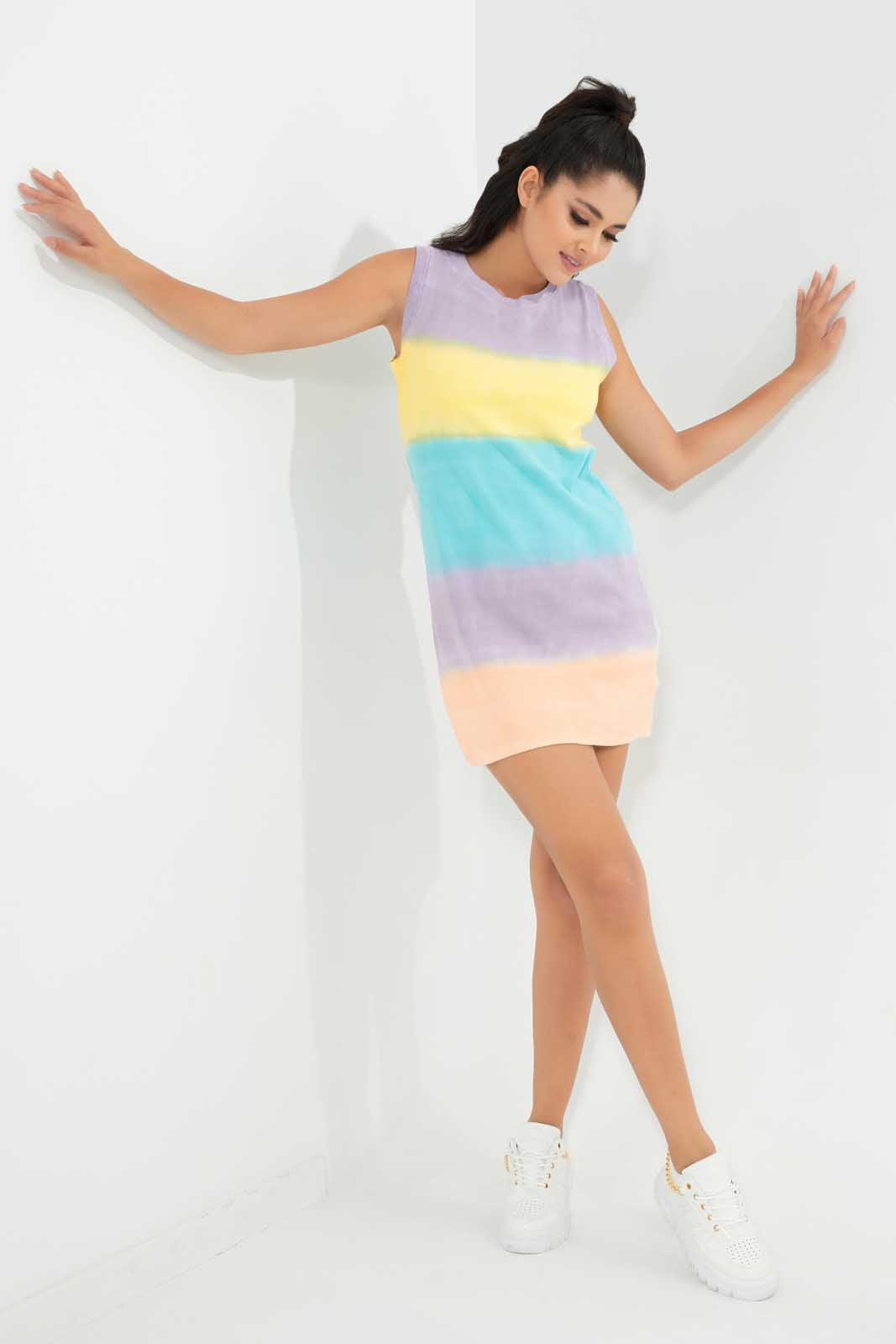 Redtag-Assorted-Tie-Dye-Midi-Dress-Loungewear-T-Shirts-Women's-