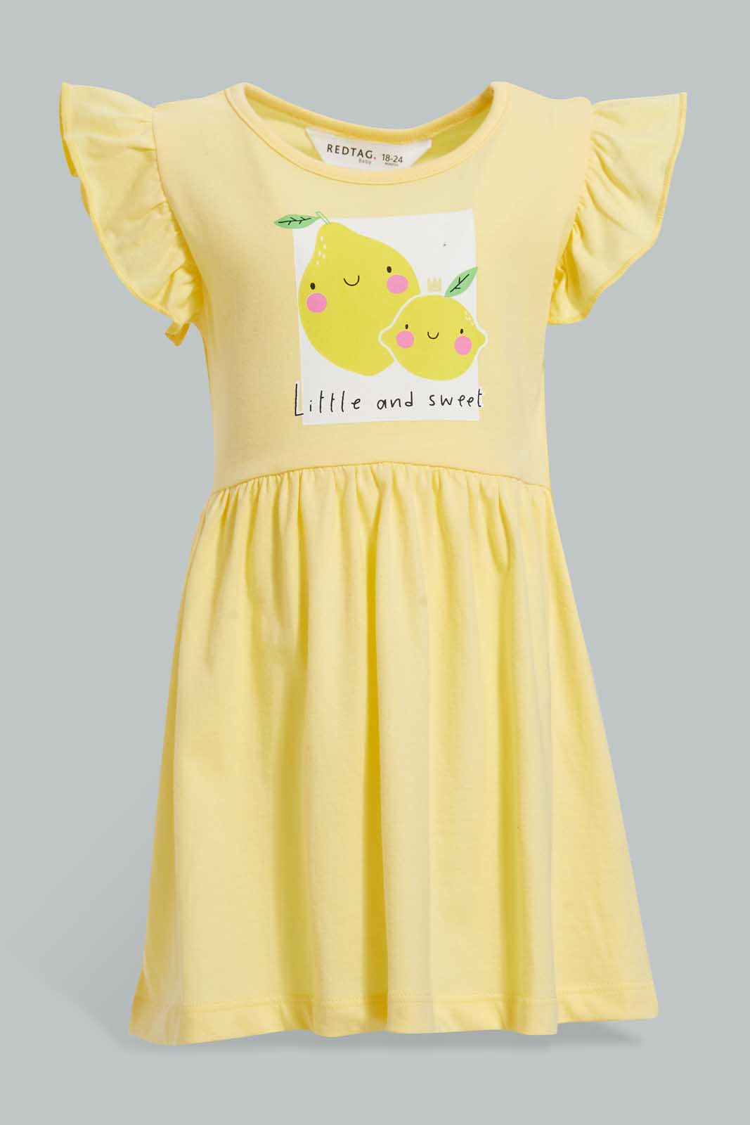 Redtag-Multi-Colour-2Pc-Pack-Knit-Dress-Dresses-Infant-Girls-3 to 24 Months