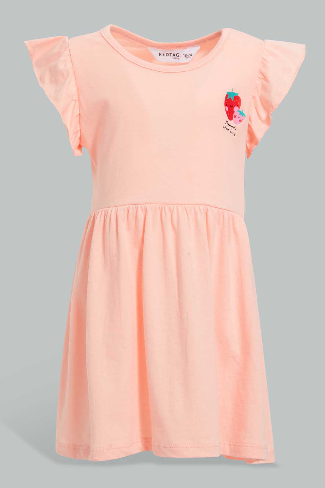 Redtag-Multi-Colour-2Pc-Pack-Knit-Dress-Dresses-Infant-Girls-3 to 24 Months